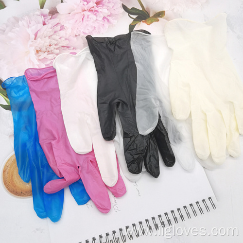100pcs Box Flexible Black Vinyl Nitrile Blend Gloves